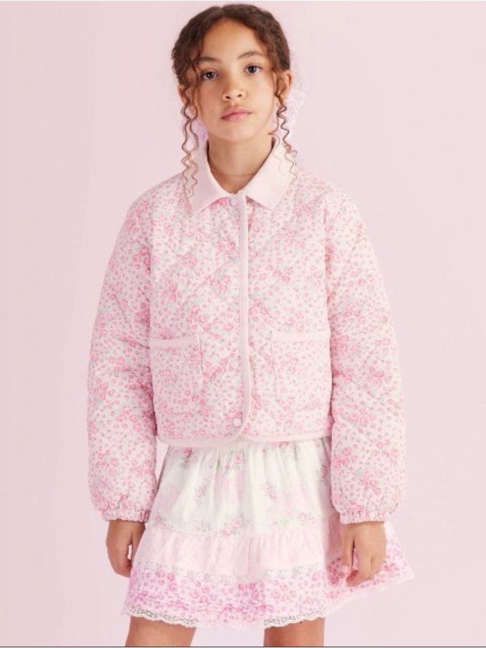 NWT LoveShackFancy x Target Charlotte Roseheart Quilted Barn Jacket -Rose Pink-S